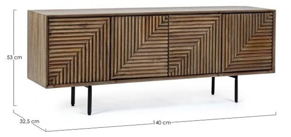 Mobile TV 4 Ante 140x32,5x53 cm in Legno
