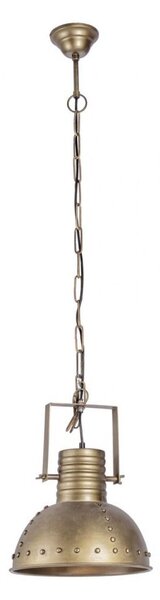 Lampadario Arlington 1 Luce Ø31x168 cm E27 in Legno e Acciaio Ottonato