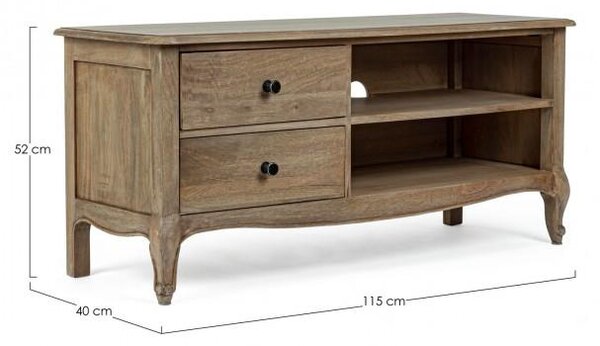 Mobile TV 2 Cassetti 115x40x52 cm in Legno