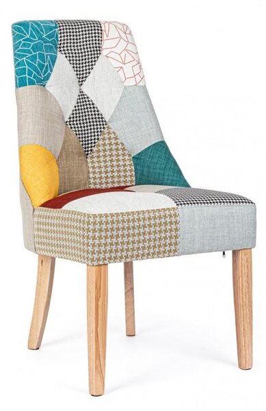 Set 2 Sedie 51x62x93 cm in Tessuto Patchwork