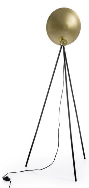 Lampada da Terra Piantana 87x56x155 cm E27 con Treppiede Nero e Oro
