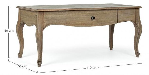 Tavolino Basso 1 Cassetto 110x55x50 cm in Legno
