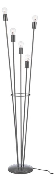 Lampada da Terra Piantana 34x30x155 cm 5 Luci E27 in Acciaio Argento