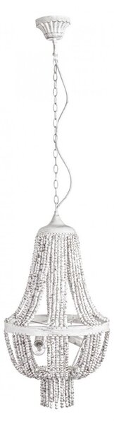 Lampadario Corona 3 Luci Ø35x61 cm E27 in Acciaio e MDF
