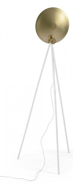 Lampada da Terra Piantana 87x56x155 cm E27 con Treppiede Bianco e Oro