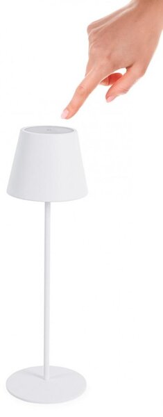 Lampada da Tavolo Ø12x38 cm in Acciaio Bianco