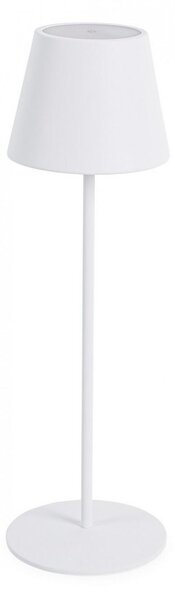Lampada da Tavolo Ø12x38 cm in Acciaio Bianco