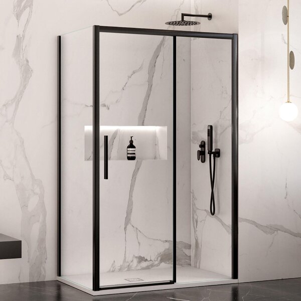 Box Doccia Angolare 70x130 cm 1 Anta Scorrevole in Cristallo Trasparente 6mm H195 Bonussi Eliane