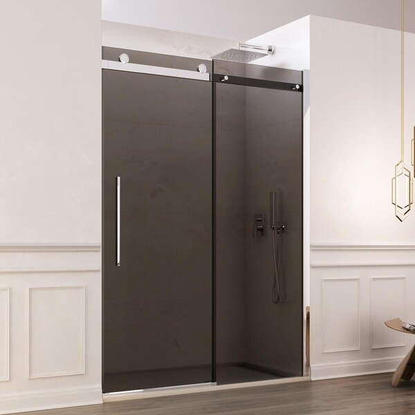 Porta Parete Doccia 110 cm 1 Anta Scorrevole in Cristallo Fumè 8mm H195 Bonussi Livia