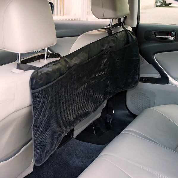 Organizer Sedile Posteriore Auto 3 Tasche in Tessuto Nero