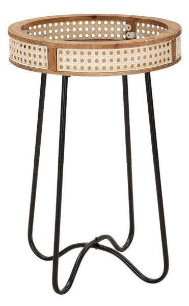 Tavolino Basso Ø40x60 cm in Metallo e Legno