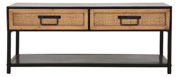 Mobile Porta TV 2 Cassetti 95x38x38 cm in Metallo e Legno