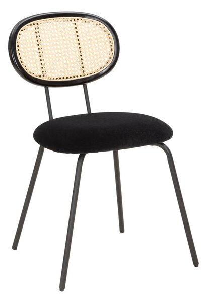 Sedia 43x54x80 cm in Metallo e Tessuto Nero