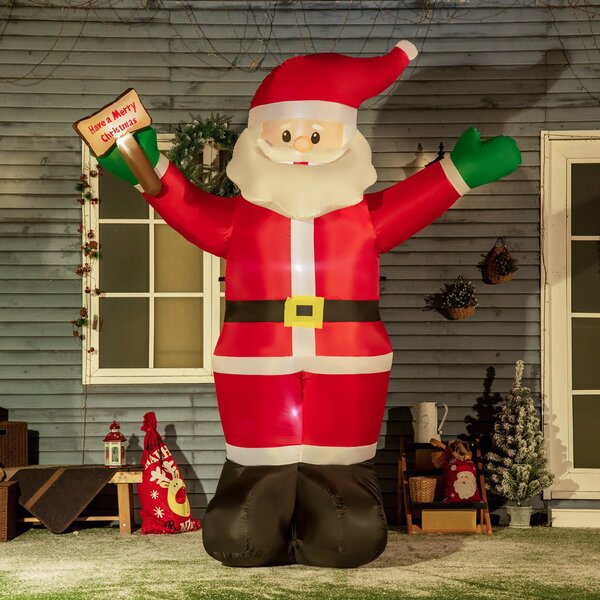 Babbo Natale Gonfiabile Luminoso 170x112x250 cm con Luci LED