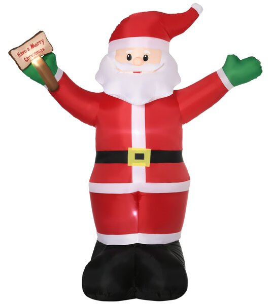 Babbo Natale Gonfiabile Luminoso 170x112x250 cm con Luci LED