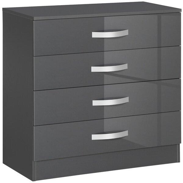 Cassettiera 4 Cassetti 75x36x72 cm in Truciolato Grigio