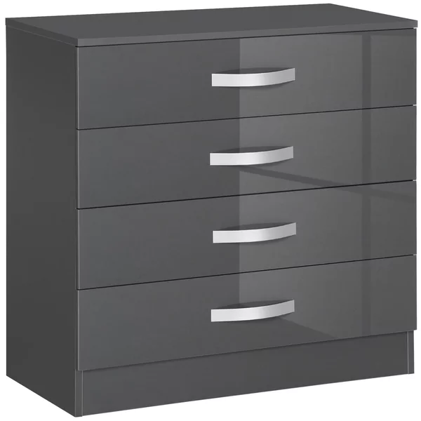 Cassettiera 4 Cassetti 75x36x72 cm in Truciolato Grigio