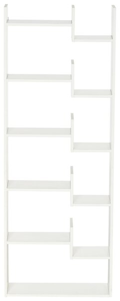 Libreria 6 Livelli 11 Scaffali 61x23x162,6 cm in MDF e Truciolato Bianco