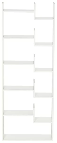 Libreria 6 Livelli 11 Scaffali 61x23x162,6 cm in MDF e Truciolato Bianco