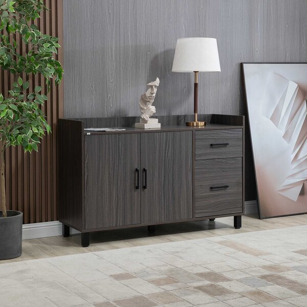 Mobile 2 Ante 2 Cassetti 120x40x80 cm in Legno Grigio