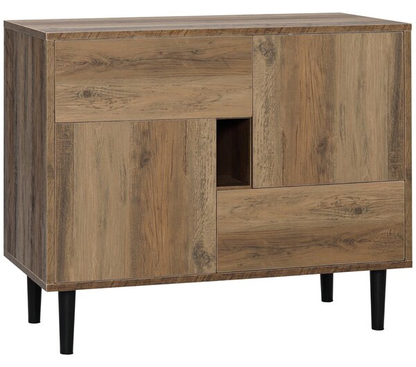 Mobile 2 Ante 2 Cassetti 76,5x39,5x64,5 cm in Legno Naturale