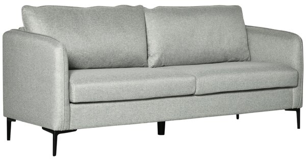 Divano 3 Posti 193x78x71 cm in Tessuto Poliestere Grigio