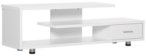 Mobile TV Aperto 135x35x41,7 cm per TV fino a 65" in Truciolato Bianco