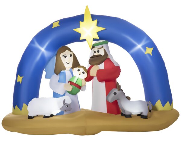 Presepe di Natale Gonfiabile 206x95x157 cm con Luci LED