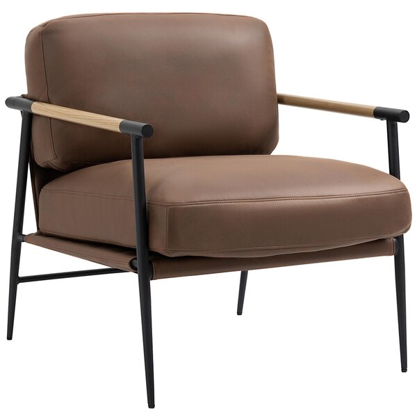 Poltroncina Imbottita 72x76x80 cm in Similpelle Marrone