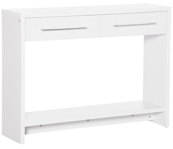Consolle Fissa 2 Cassetti 101,6x28x76,2 cm in Truciolato Bianco
