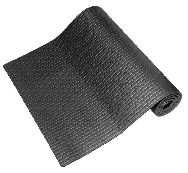 Tappeto per Yoga Fitness 173x61 cm Spessore 8 mm Nero