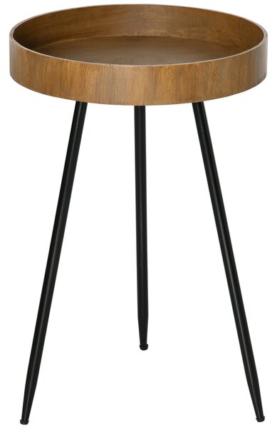 Tavolino da Caffè Ø40,6x61,5 cm in Legno e Acciaio Marrone e Nero