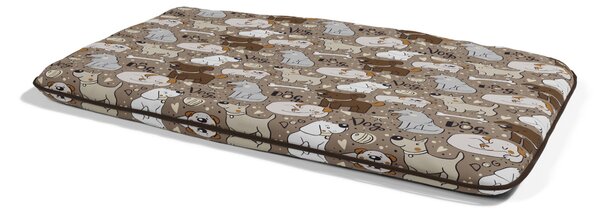 Cuscino Imbottito per Cani e Gatti 60x100 cm in Microfibra Marrone Dogs