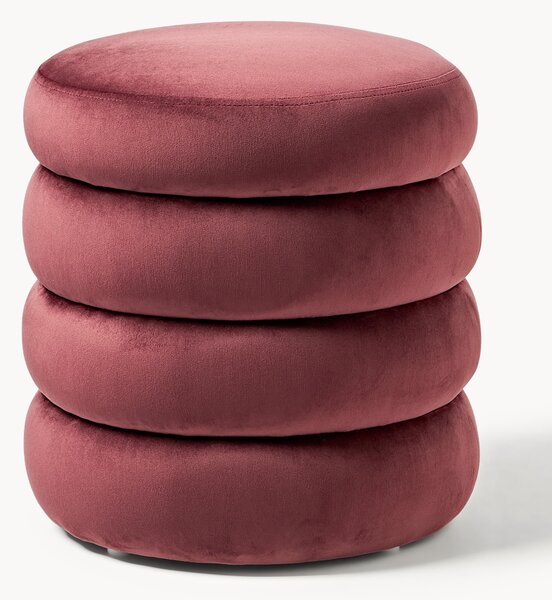 Pouf imbottito in velluto con contenitore Alto