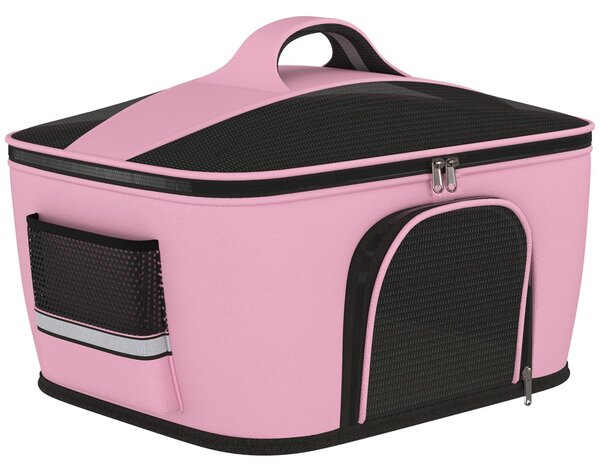 Borsa Trasportino 50x35x36 cm per Cani e Gatti 2 Porte Rosa