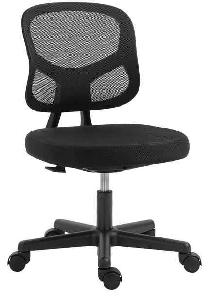 Sedia Poltrona Operativa da Ufficio 45x45x78-88 cm in Nylon e Rete Nera
