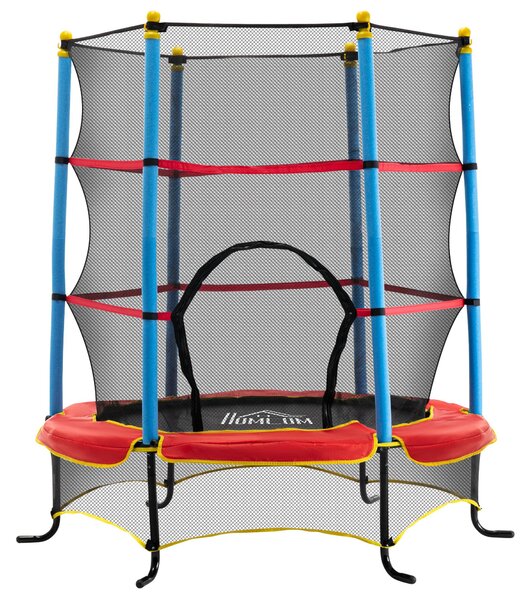 Trampolino Tappeto Elastico Ø165x162 cm per Bambini in Acciaio Tappeto in Poliestere