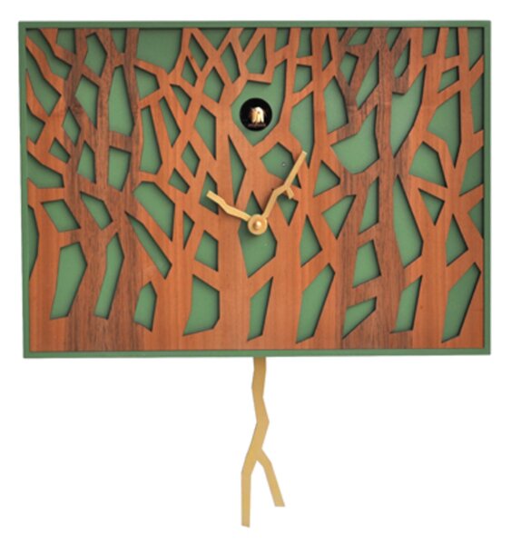 Orologio da parete rappresentante la foresta FOREST Cassa in MDF Dimensioni 41x10x h 29 cm in legno colore noce