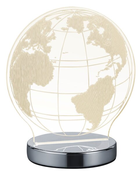 Lampada tavolo da Interno a LED in Metallo Cromo