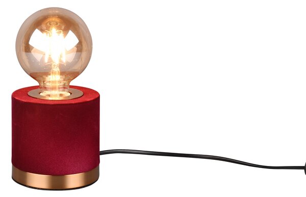 Lampada tavolo da Interno a LED in Tessuto Rosso
