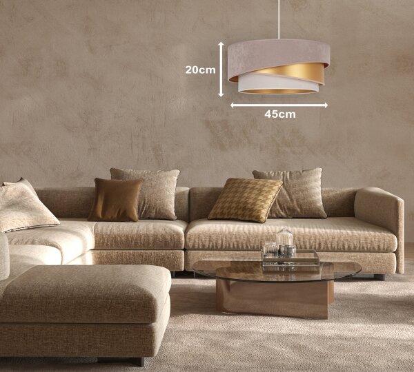 Duolla - Lampadario a sospensione con filo KOBO 1xE27/15W/230V diametro 45 cm beige/oro/color crema
