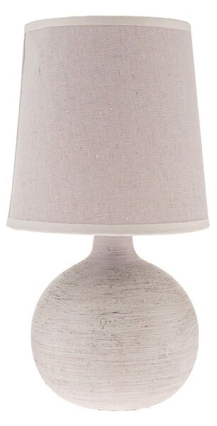 Lampada da tavolo grigio chiaro in ceramica con paralume in tessuto (altezza totale 29 cm) Bianca – Dakls