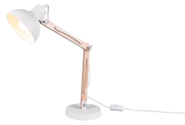Lampada tavolo da Interno E27 in Metallo Bianco Opaco