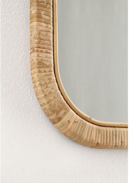 Specchio da parete con telaio in rattan 50x70 cm Hakima – Bizzotto
