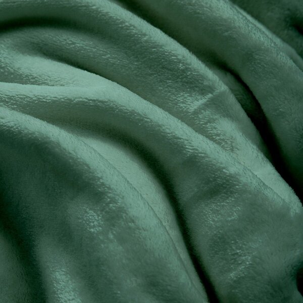 Coperta verde in microflanella 220x240 cm Flanou – douceur d'intérieur