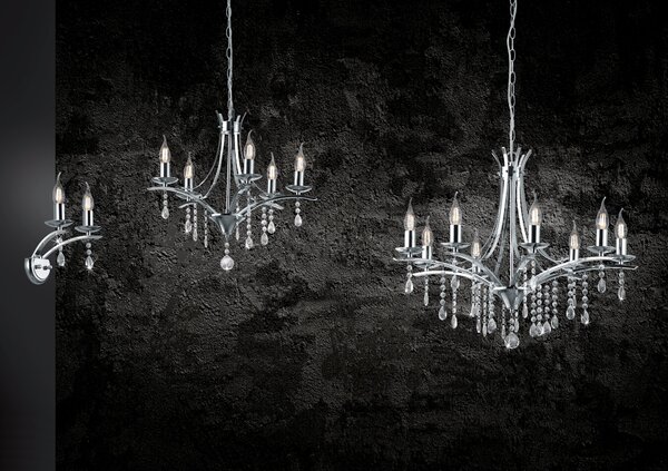Lampadario da Interno E14 in Metallo Cromo