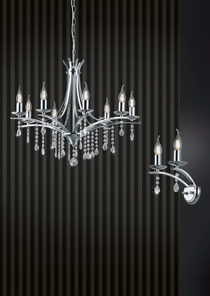 Lampadario da Interno E14 in Metallo Cromo