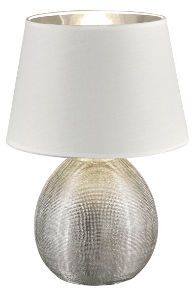 Lampada tavolo da Interno E27 in Ceramica Argento