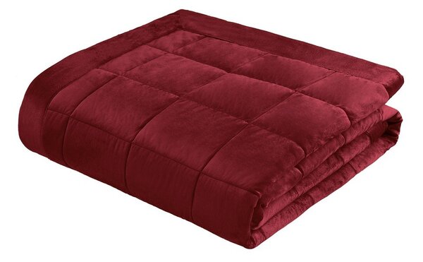 Copriletto burgundy in velluto con rivestimento trapuntato 220x220 cm Kingsley Matt Velvet – Catherine Lansfield