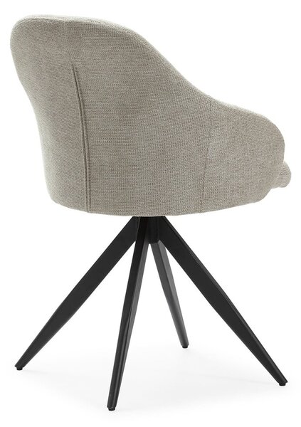 Set di sedie da pranzo grigio chiaro in imbottito con braccioli 2 pz Tamara – Marckeric